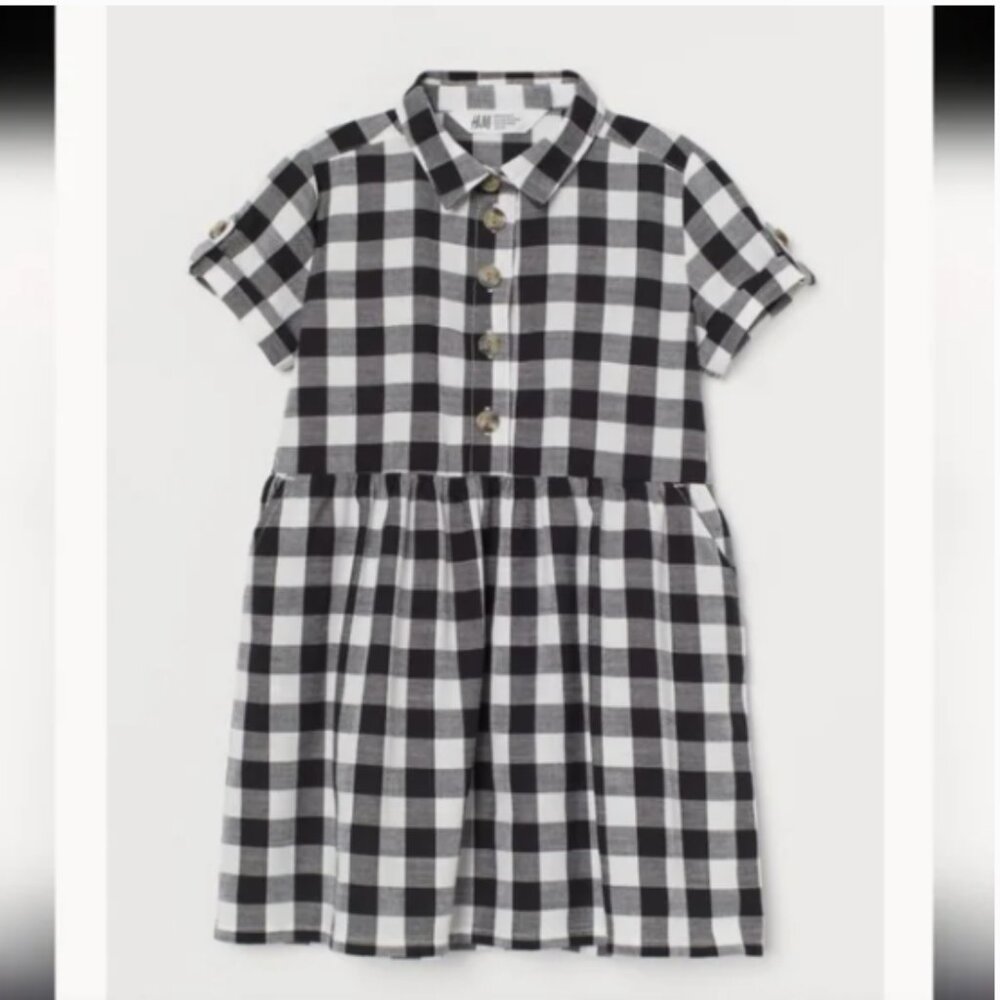 H&M Black and White Checkered Kids Dress